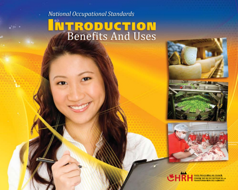 National Occupational Standards Food Processing Skills Canada